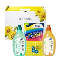 참그린 순수발효 주방세제 1종 과일 야채 세척 친환경 기름기 설거지 400ml 광수세미 선물세트, 곡물+식물