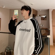 미니멀한 디자인 긴팔 스타일 박시핏 버튼 탑 후드티 데일리룩 롱티 남성 기본티셔츠 맨투맨 자켓