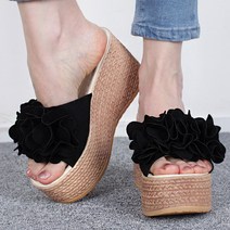 강북오빠 여성 M321 꽃 통굽 8.5CM 키높이 사무실 슬리퍼