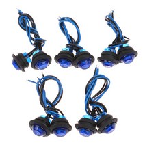 12V 해양 보트 상향성 LED 선미 조명 라운드 화이트 테일 램프 방수 요트 사이드 마커 예의 블루 10 개/세트, [01] 파란