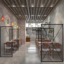 식당 음식점 분식 테이블 낮은 높은 칸막이 벽 철조망, 정사각형 메쉬/사각형 흑백 가격