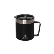 스위스밀리터리 스테인리스 베른 캠프 보온 보냉 머그컵 머그잔 350ml OKK-TY350, BK(매트블랙)