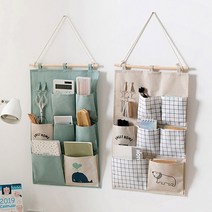 DM PKFARM 패브릭 인테리어 실내 벽걸이 빈티지 수납 포켓 1+1, 3칸베이지