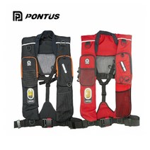 폰터스 자동 팽창식 구명조끼 3포켓 메쉬형 PL 8500, 블랙