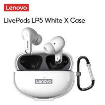 블루투스 이어폰 레노버 LP5 미니 9D 스테레오 방수 무선 이어버드 아이폰 호환 13 샤오미 헤드폰 마이크 포함, [03] White With Case
