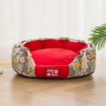 강아지 드라이룸 개를위한 Thicken Dog Kennel 애완 동물 침대 대형 고양이 집 개 강아지 제품 쿠션 매트 L, 03 red_02 60cm