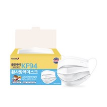 국산 클린케이 KF94 덴탈마스크 100매 화이트 대형 소형 여름마스크 얇고 숨쉬기 편한 평면형 비말차단 덴탈마스크KF94 50매입 벌크포장 일회용마스크, 클린케이 KF94 화이트 소형 100매, 2개
