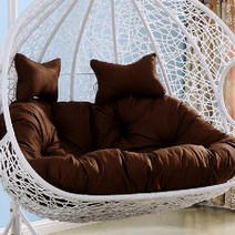 라탄그네 쿠션 매트 방석 커버 빈백 소파 흔들 의자, 갈색