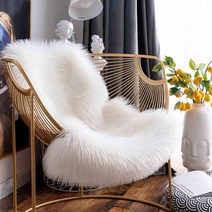 fur faux sheepskin soft carpet 워셔블 시트 매트 바닥 솜털 러그 hairy warm for living room 침실 의자 소파 커버, 라이트 핑크, 1p 45x65cm