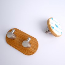 핫버튼 무타공 원목 후크 못없이 못질없이 주방 앞치마 가방 옷걸이 거치 거치대, 3단
