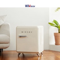 윈세프 레트로 인테리어 미니 냉장고 WK-45R -45리터-, 크림화이트 다리옵션