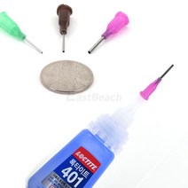 순간접착제 메탈노즐 1개입 대중소 주사기 록타이트401 순접 금속 에칭 모형 프라모델 건담, 순간접착제 메탈노즐 19G 중형 브라운