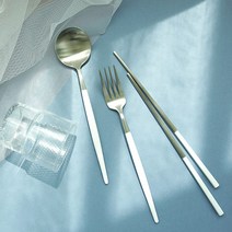 리빙디오 마리애블린 커트러리세트-실버, 화이트, 디너스푼