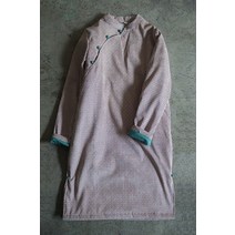 아방가르드 중국 차이나 오리엔탈 누비옷 어른한복 부녀회 계량한복여성 퓨전전통누빔옷 중국전통의상 겨울 누빔한복 누빔조끼 한복 67 코듀로이 중국식 칼라 크로스 플랩 면 원피스