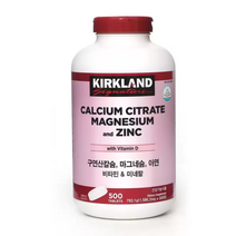 칼슘 시트레이트 마그네슘 앤 아연 비타민 D3, 500개입, 4개