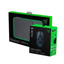 Razer Viper 얼티밋 양손잡이용 무선 게임용 마우스(도크 포함) + Goliathus Chroma 마우스 패드 번들