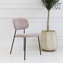 끌레오 카렌 골덴 코듀로이 패브릭 철제 식탁 카페 의자 인테리어 라운지 체어 CL431, 01_핑크
