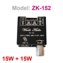 스피커앰프 2*15W30W Bluetooth 5.0 Digital Power Amplifier Board AUX 2.1 CH Stereo Home Music Wireless USB, 01 ZK-152
