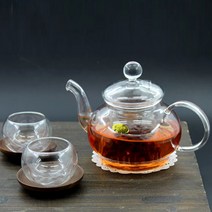 투명하고 맑은 유리 티포트 건강차 따뜻한 티, 12.캐머마일호박티포트600ml