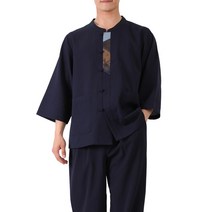 만덕몰 남성 린넨 조각배색 저고리바지 세트 절복 법복 생활한복(개량한복)
