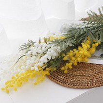 라뜨랑 미모사 조화 87cm 가지 은엽 아카시아, 87cm 미모사 조화(화이트)