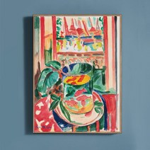 거실책장 창문 금 물고기 매티스 야수파 추상무늬 유러피안 정물 인테리어그림 응접실이 있다 서재 현관 4515777945, 35mm두꺼운블랙외관매티스-창-금붕어가격.좁은폭