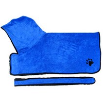 강아지가운 목욕가운 슈퍼 흡수성 애완 동물 목욕 가운 400g 두꺼운 극세사 개 고양이 위한 모든 것을 포함, 02 blue_05 XL