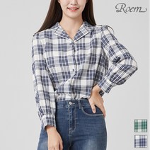 로엠 볼륨소매 체크셔츠 RMYW949RQ1