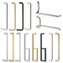 샤워부스손잡이 모음 크롬 실버 골드 블랙 450mm 욕실 유리문 타월바, 6.B타입-골드유광 22×450mm