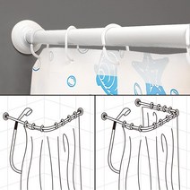 샤워실 가림막 피팅룸 관리실 커튼봉 욕실가리개, 3단