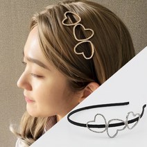 MISS21 하트뭉치 큐빅 헤어밴드 머리띠 (hb837)