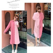 랑) 여성복 배색 셔츠 원피스