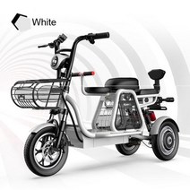 전기 자전거 전동 배달 12 인치 3 륜 부모자녀 국가 표준 가정용 48V 아기 엄마와 아이와 함께 Ebike, white+8ah battery
