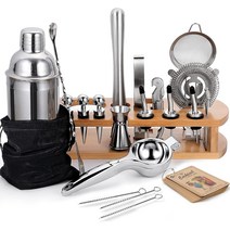 24피스 바텐더 키트 칵테일 쉐이커 세트 바텐딩 홈탠딩 세트 조주기능사(스탠드 포함), 기본