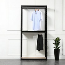 옷걸이바 벽행거 행거 옷걸이행거 상하 2단 행거 조립형 800_400_2100 4단 블랙 SB+0733EA