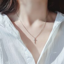 All써지컬 심플 십자가 목걸이 2color