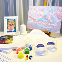 유니드 아트 푸어링 플루이드아트 art kit /쉬운취미미술키트 엄마표놀이체험 집콕생활 diy 마블링 유니드아트, B타입 (파스텔 컬러)