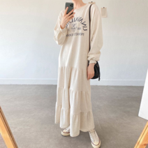 kfactory 여성 롱원피스 프릴 캉캉원피스 오버핏