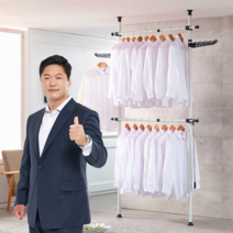 삼칠 38mm 튼튼한 조립식 무볼트 고정식 수납 2단 행거