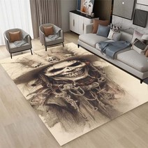 구름쇼파 3D 창의적인 공포 해골 카펫 가족 거실 침실 소파 문짝 매트 장식 카펫 미끄럼 방지 주방 바닥 매트, 37.230cm by 160cm - C