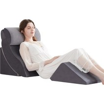 A2ZCOMFY 4피스 정형외과 웨지 베개 세트 수면 수술 후 조절 가능한 침대 베개 목 등 무릎 및 다리 완화를 위한 베개 위식도 역류 위식도 역류를 메모리 폼 베개 그레이, 회색.