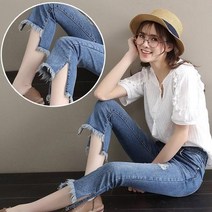 7부 부츠컷 스판 데님 청바지