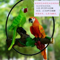 해외 앵무새 공예품 모란앵무 청금강 왕관앵무 조경 정원 인테리어 소품-15655, 옵션01