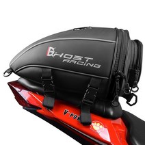 탄소 섬유 바이크 오토바이 탱크 가방 방수 오일 연료 마그네틱 뒷좌석 터치 스크린 탐색 배낭, [01] Black