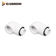 2pcs 배 로우 g143939 90도 회전식 피팅 컴퓨터 수냉식 키트 피팅 팔꿈치 블랙 화이트 실버 twt90-v2.5, 하얀