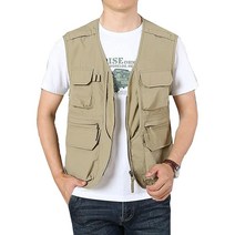 Perbai 남성용 유틸리티 카고 조끼 야외 여름 작업 사진 낚시 사파리 블랙. 167452