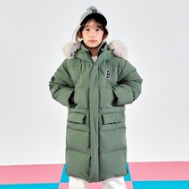 MLB KIDS 베이직 헤비 구스 롱 패딩 B Khaki