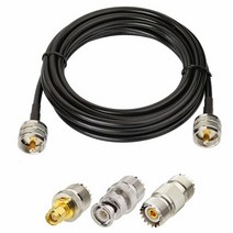 Superbat SUPERBAT PL259 케이블 CB 동축 UHF RG58 3m 10피트 3피스 SMA BNC SO239 어댑터 키트 HAM 라디오 안테나 분석기 더미 로드 SW, 500CM/16.4ft