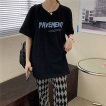 Zebeer 여성 패션 레터링 프린트 반팔 티셔츠 베이직 루즈핏 티셔츠