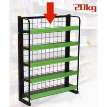 매장 곤도라 진열대 수납 선반 진열장 피씨방 무인 마트, 흰색 60x(18x15)x80 5층 녹색 라벨